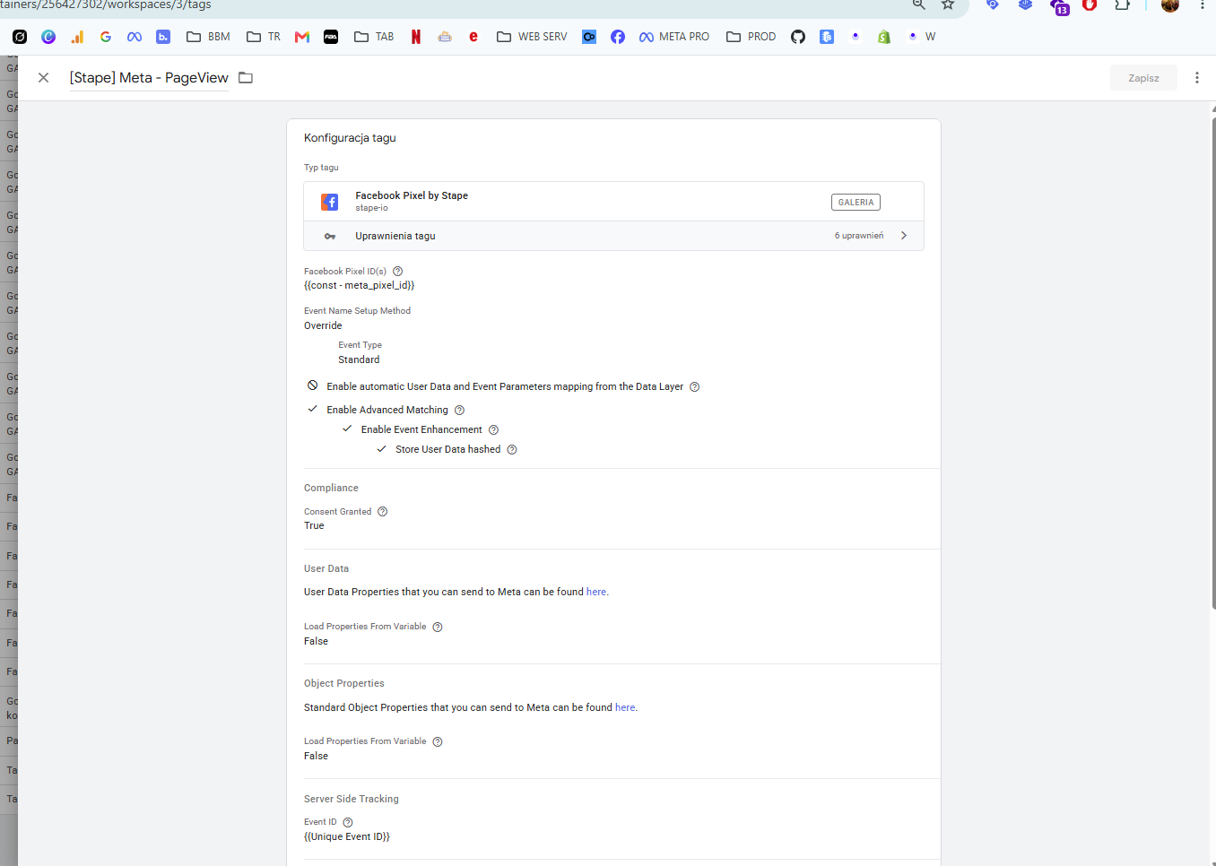 Meta ViewContent request