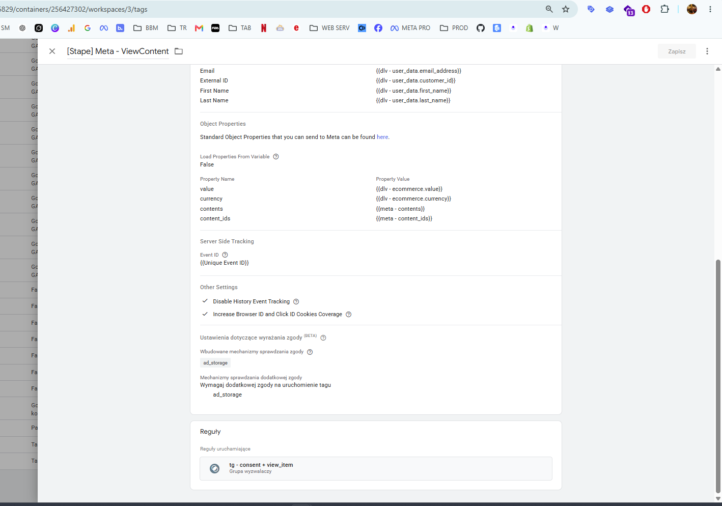 ViewContent properties