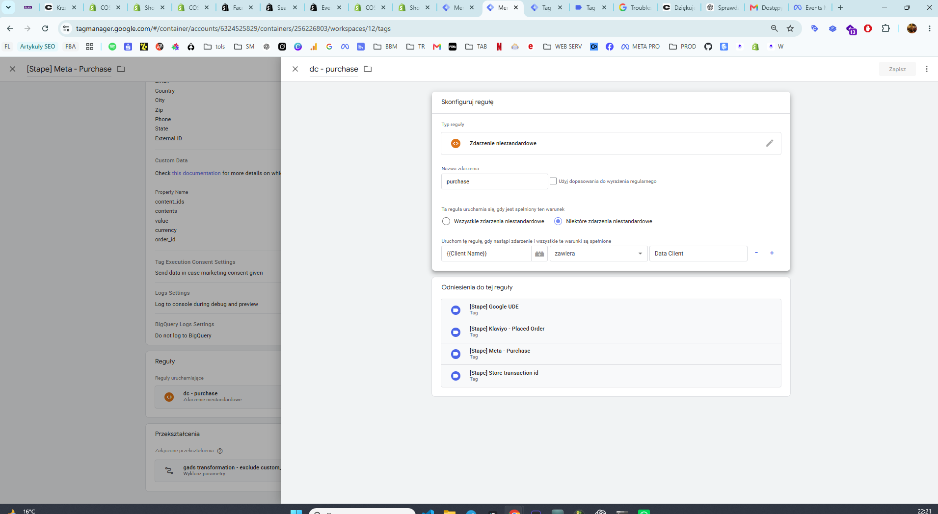 Reguła Purchase po stronie server-side